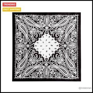 Vintage Paisley Satin Head Scarf Silk-Like Large Square Versatile Accessory